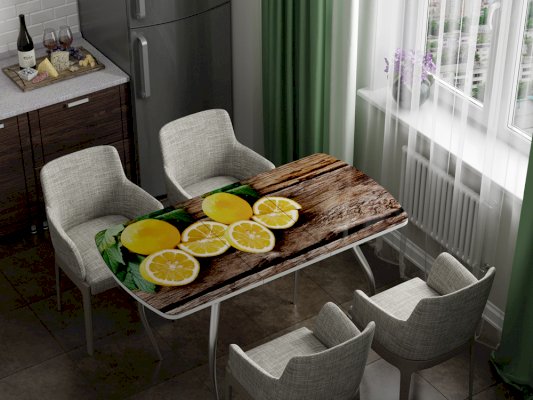 Стол кухонный раздвижной фотопечать Лимон (Регион 058)